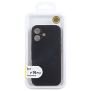 For iPhone 16 Plus GEBEI Plain Leather TPU Hybrid PU Phone Case(Black)