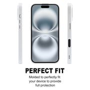 For iPhone 16 GEBEI Plain Leather TPU Hybrid PU Phone Case(White)