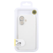 For iPhone 16 GEBEI Plain Leather TPU Hybrid PU Phone Case(White)