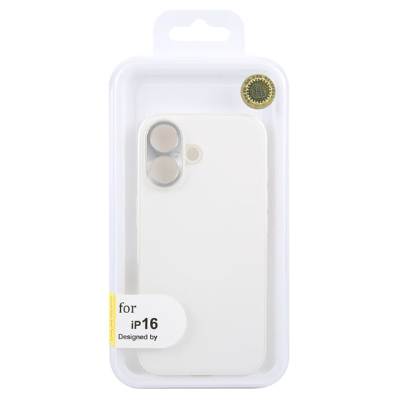 For iPhone 16 GEBEI Plain Leather TPU Hybrid PU Phone Case(White)