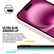 For iPhone 16 GEBEI Plain Leather TPU Hybrid PU Phone Case(Pink)