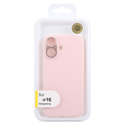 For iPhone 16 GEBEI Plain Leather TPU Hybrid PU Phone Case(Pink)