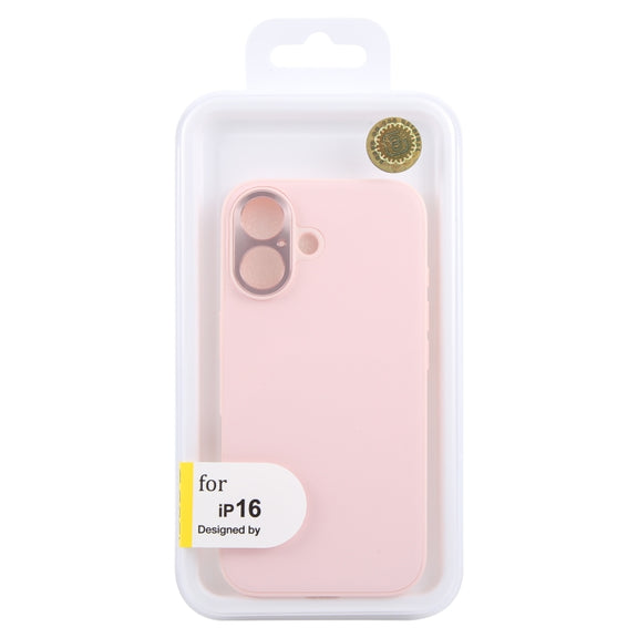 For iPhone 16 GEBEI Plain Leather TPU Hybrid PU Phone Case(Pink)