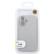For iPhone 16 GEBEI Plain Leather TPU Hybrid PU Phone Case(Grey)