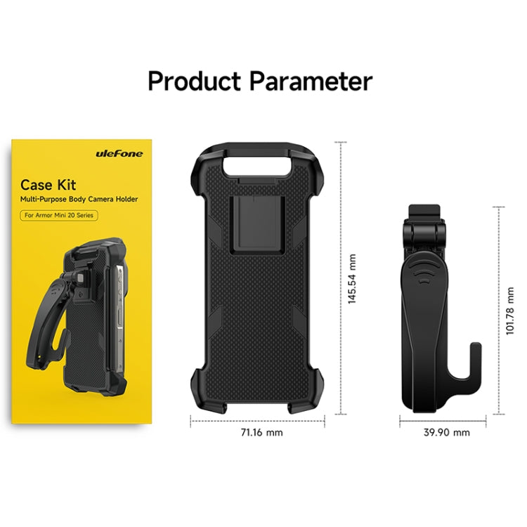 For Ulefone Armor mini 20T Pro / 20 Pro Ulefone Back Clip Phone Case(Black)