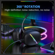 ONIKUMA X33 Head-mounted RGB Light E-Sports Gaming Headset, Cable Length: 2m(Black)