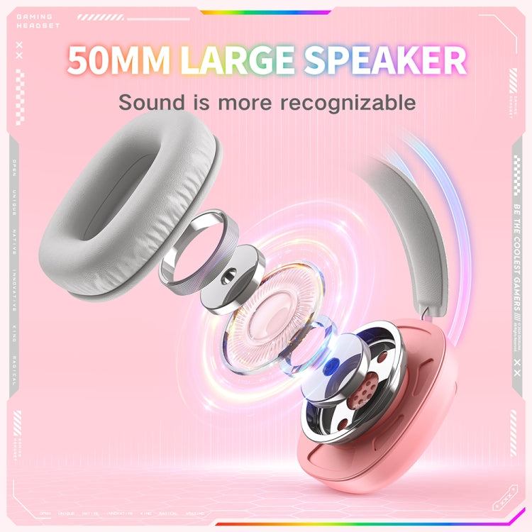 ONIKUMA X33 Head-mounted RGB Light E-Sports Gaming Headset, Cable Length: 2m(Pink)