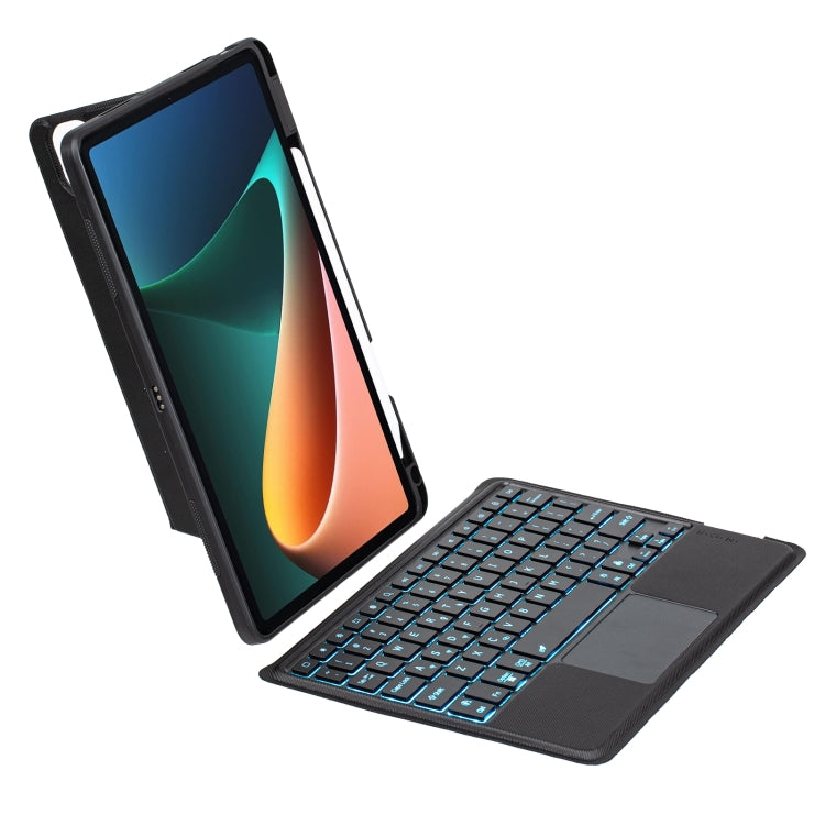 For Xiaomi Pad 5 / 5 Pro 11 Detachable Backlit Bluetooth Keyboard Leather Case with Touchpad(Black)
