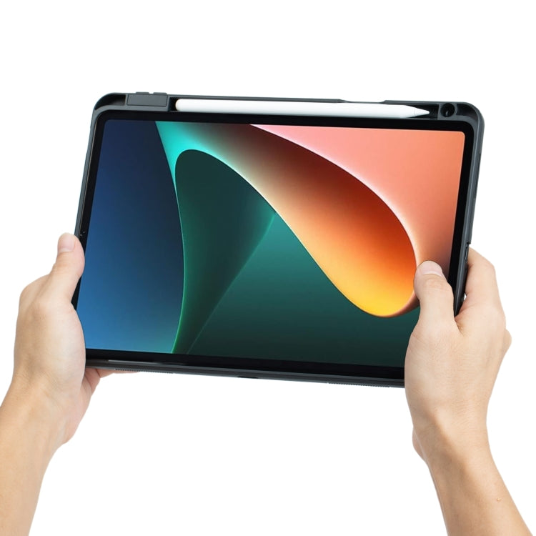 For Xiaomi Pad 5 / 5 Pro 11 Detachable Backlit Bluetooth Keyboard Leather Case with Touchpad(Black)