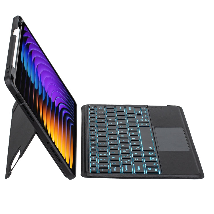 For Xiaomi Pad 7 / 7 Pro 11.2 inch Detachable Backlit Bluetooth Keyboard Leather Case with Touchpad(Black)
