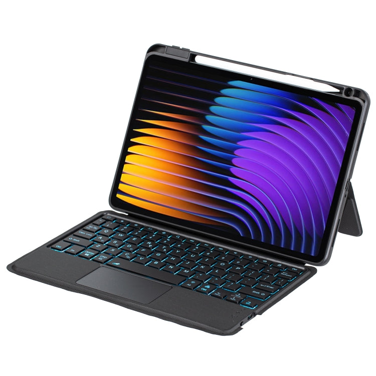 For Xiaomi Pad 7 / 7 Pro 11.2 inch Detachable Backlit Bluetooth Keyboard Leather Case with Touchpad(Black)