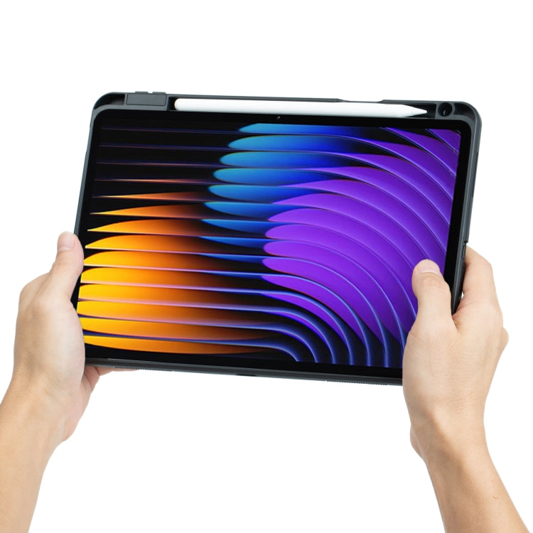 For Xiaomi Pad 7 / 7 Pro 11.2 inch Detachable Backlit Bluetooth Keyboard Leather Case with Touchpad(Black)