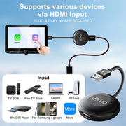 USB and HDMI Wired to Wireless CarPlay Auto Adapter, Specification:Round(Silver)