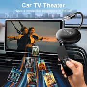 USB and HDMI Wired to Wireless CarPlay Auto Adapter, Specification:Round(Carbon Fiber)