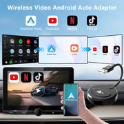 USB Interface Wired to Wireless CarPlay Auto Adapter for Android, Specification:Round(Black)