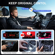 USB Interface Wired to Wireless CarPlay Auto Adapter for Android, Specification:Round(White)