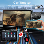 USB Interface Wired to Wireless CarPlay Auto Adapter for Android, Specification:Round(Black)