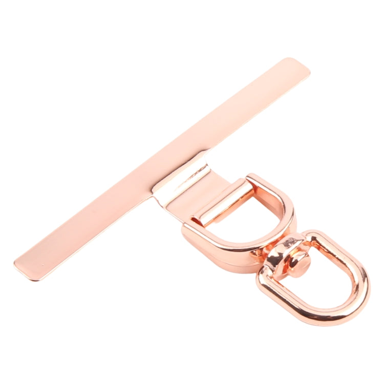 360 Degree Rotation T-shape Metal Mobile Phone Lanyard Fixing Gasket(Rose Gold)