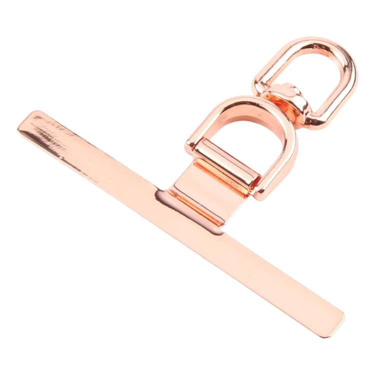 360 Degree Rotation T-shape Metal Mobile Phone Lanyard Fixing Gasket(Rose Gold)