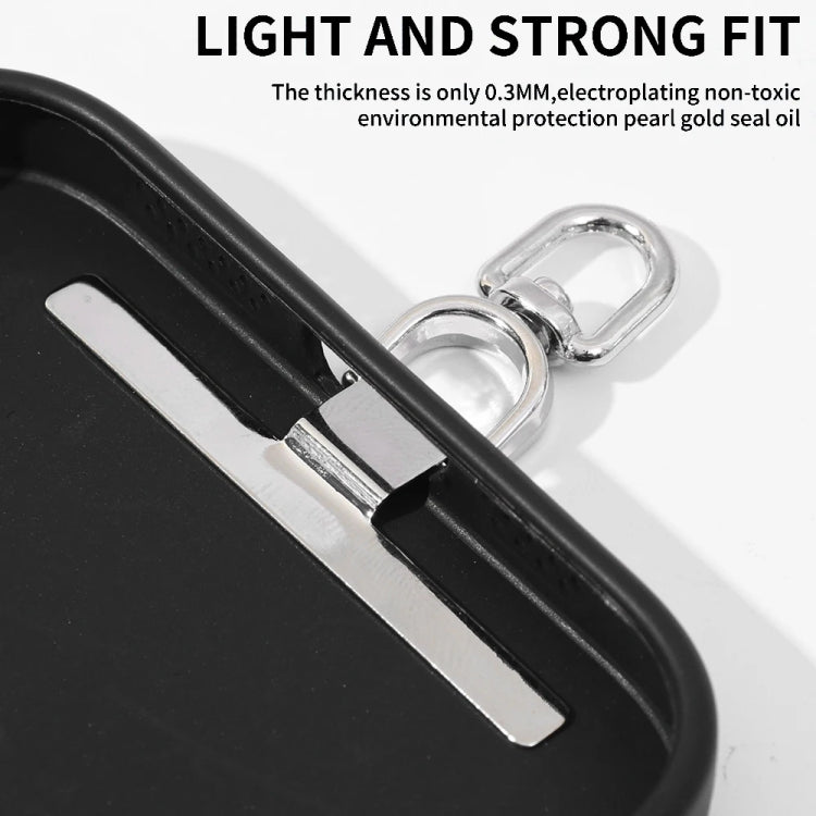 360 Degree Rotation T-shape Metal Mobile Phone Lanyard Fixing Gasket(Black)