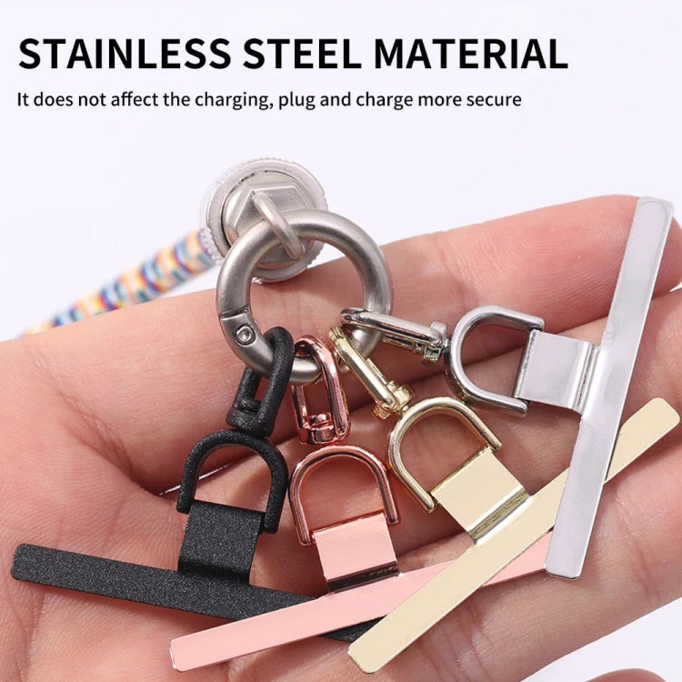 360 Degree Rotation T-shape Metal Mobile Phone Lanyard Fixing Gasket(Black)