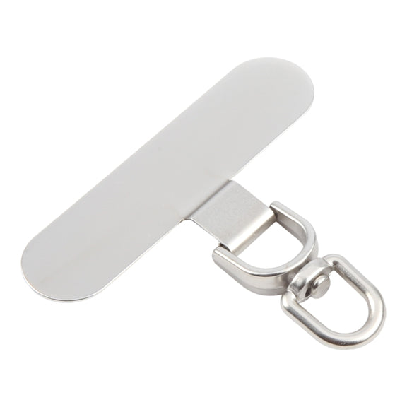 360 Degree Rotation Oval Metal Mobile Phone Lanyard Fixing Gasket(Silver)