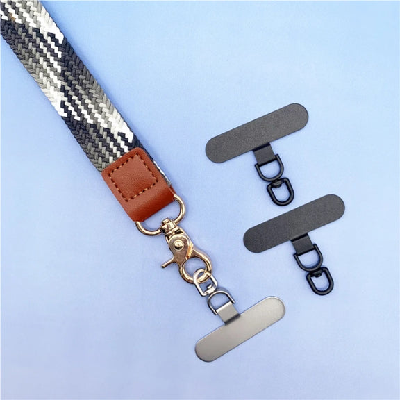360 Degree Rotation Oval Metal Mobile Phone Lanyard Fixing Gasket(Black)