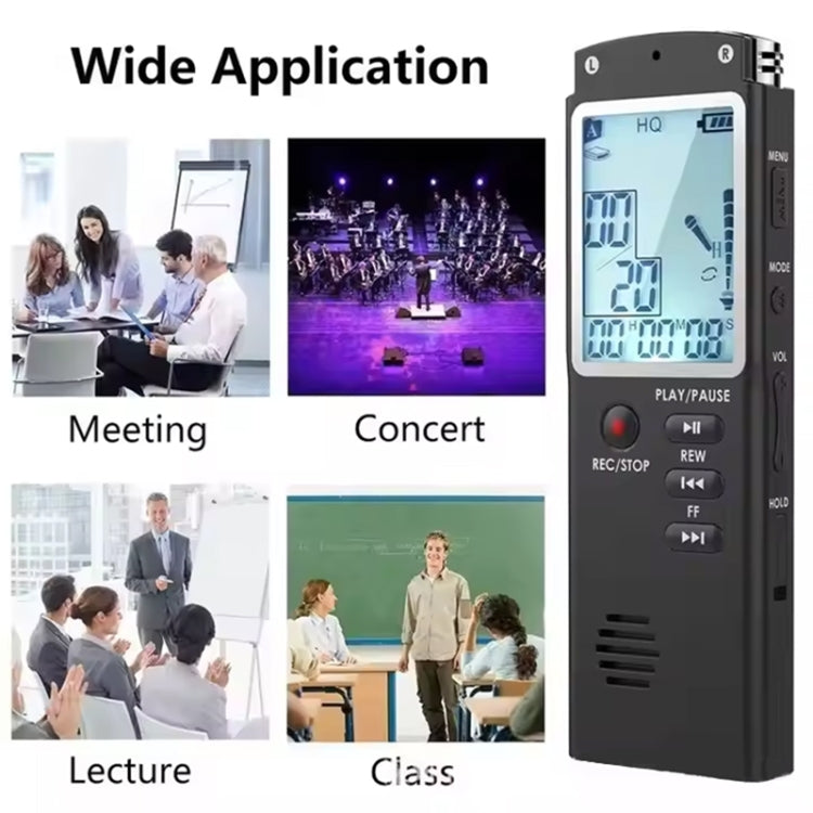 T60 Smart HD Noise Cancelling Voice Recorder MP3 Player, Memory:8GB(Black)