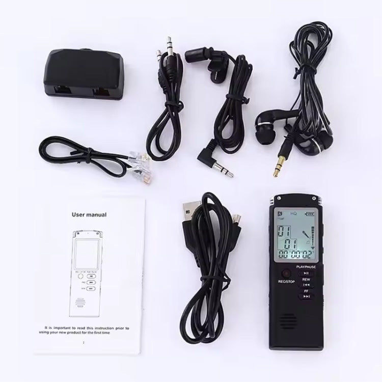 T60 Smart HD Noise Cancelling Voice Recorder MP3 Player, Memory:8GB(Black)