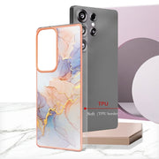 For Samsung Galaxy S25 Ultra 5G Electroplating IMD TPU Phone Case(White Marble)