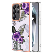 For Samsung Galaxy S25 Ultra 5G Electroplating IMD TPU Phone Case(Purple Flower)