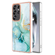 For Samsung Galaxy S25 Ultra 5G Electroplating Marble Pattern Dual-side IMD TPU Shockproof Phone Case(Green 003) - Galaxy S25 Ultra 5G Cases by PMC Jewellery | Online Shopping South Africa | PMC Jewellery | Buy Now Pay Later Mobicred