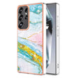 For Samsung Galaxy S25 Ultra 5G Electroplating Marble Pattern Dual-side IMD TPU Shockproof Phone Case(Green 004) - Galaxy S25 Ultra 5G Cases by PMC Jewellery | Online Shopping South Africa | PMC Jewellery | Buy Now Pay Later Mobicred