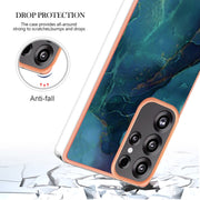 For Samsung Galaxy S25 Ultra 5G Electroplating Marble Dual-side IMD Phone Case(Green 017)