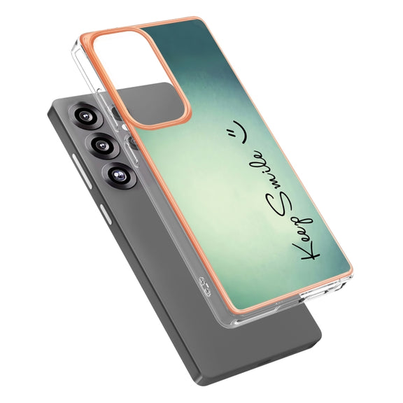 For Samsung Galaxy S25 Ultra 5G Electroplating Marble Dual-side IMD Phone Case(Smile)