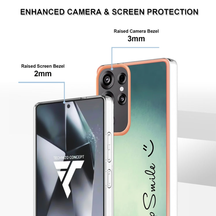 For Samsung Galaxy S25 Ultra 5G Electroplating Marble Dual-side IMD Phone Case(Smile)