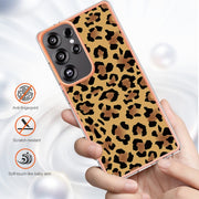 For Samsung Galaxy S25 Ultra 5G Electroplating Marble Dual-side IMD Phone Case(Leopard Print)