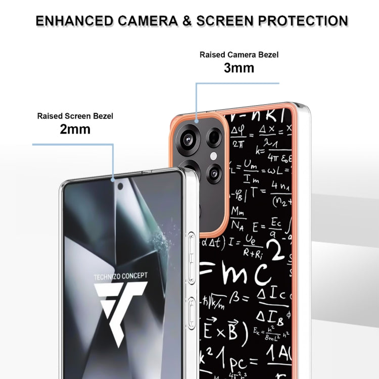 For Samsung Galaxy S25 Ultra 5G Electroplating Marble Dual-side IMD Phone Case(Equation)