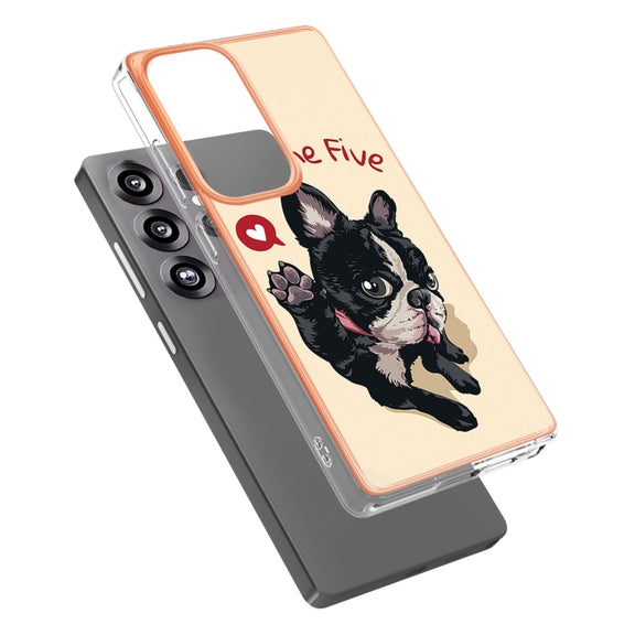 For Samsung Galaxy S25 Ultra 5G Electroplating Marble Dual-side IMD Phone Case(Lucky Dog)