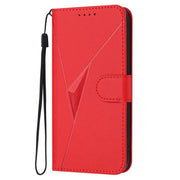 For iPhone 17 Triangle Pattern Buckle Clasp Leather Phone Case(Red)