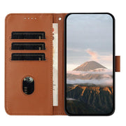 For iPhone 17 Triangle Pattern Buckle Clasp Leather Phone Case(Brown)