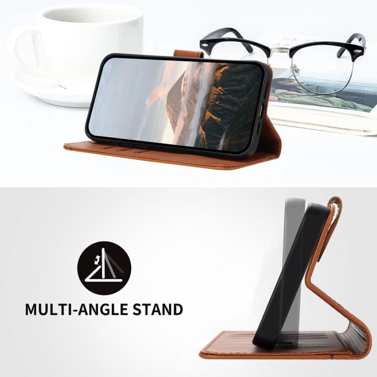 For iPhone 17 Triangle Pattern Buckle Clasp Leather Phone Case(Brown)
