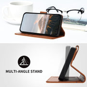 For iPhone 17 Air Triangle Pattern Buckle Clasp Leather Phone Case(Brown)
