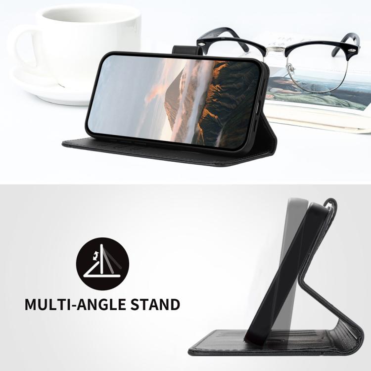 For iPhone 17 Air Triangle Pattern Buckle Clasp Leather Phone Case(Black)