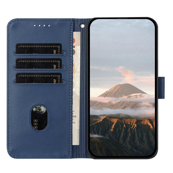 For iPhone 17 Air Triangle Pattern Buckle Clasp Leather Phone Case(Royal Blue)