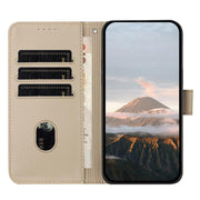 For iPhone 17 Air Triangle Pattern Buckle Clasp Leather Phone Case(Gold)