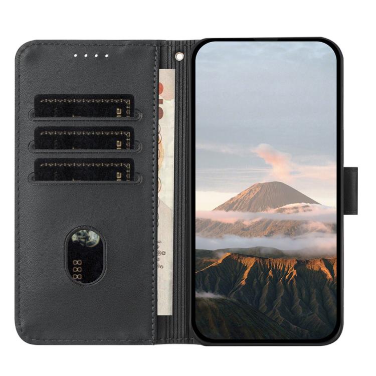 For iPhone 17 Pro Triangle Pattern Buckle Clasp Leather Phone Case(Black)