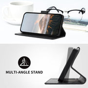 For iPhone 17 Pro Triangle Pattern Buckle Clasp Leather Phone Case(Black)