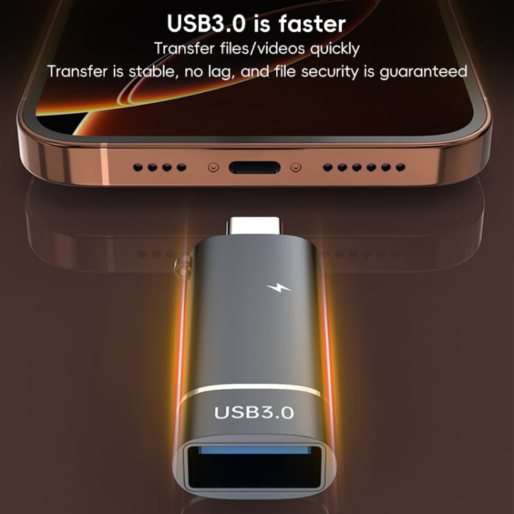 2 in 1 Type-C to USB and Type-C Charging OTG Adapter(Grey)