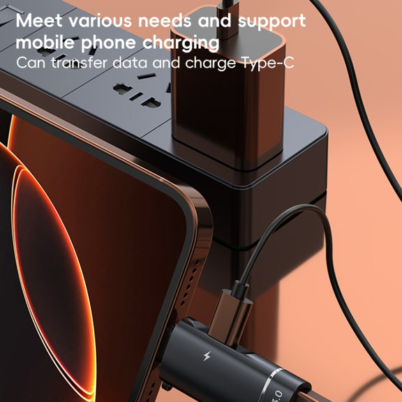 2 in 1 Type-C to USB and Type-C Charging OTG Adapter(Grey)